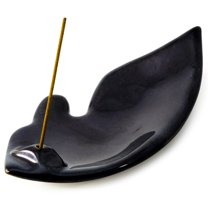 Incense Holder - Obsidian Leaf