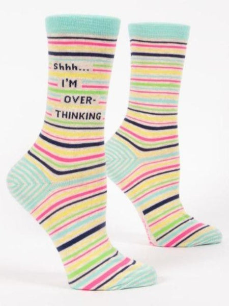colorful socks that say i'm overthinking