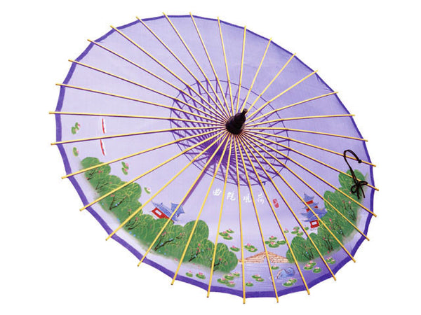 Hand Painted Silk Organza Parasol  - Violet