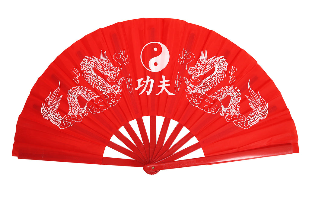 Double Dragon KungFu Fabric Fan