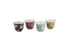 Classic Design - Hand Painted Mini Teacup Collection: Black Floral, Red, Turquoise/Green, and Yellow