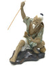 Old fisherman clay sculpture