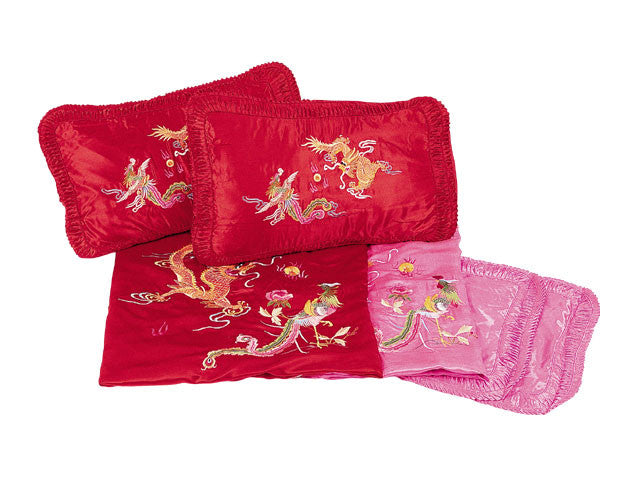 Silk Rayon Dragon-Phoenix Duvet Cover / Pillow Cases