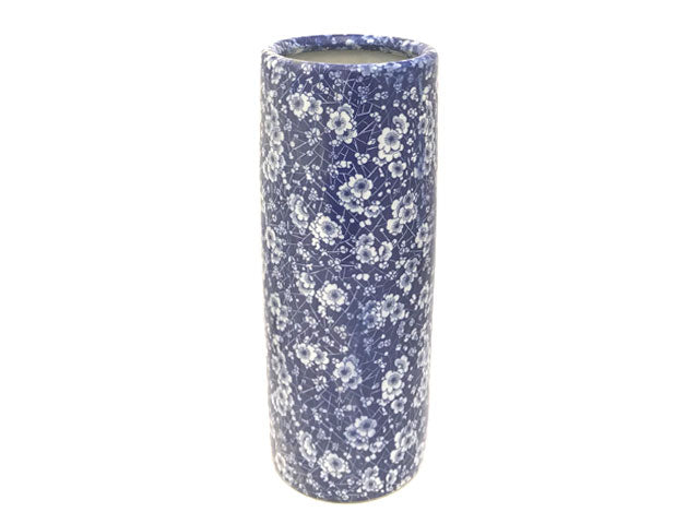 Blue & White Plum Blossom Design Cylinder Vase/Umbrella Holder