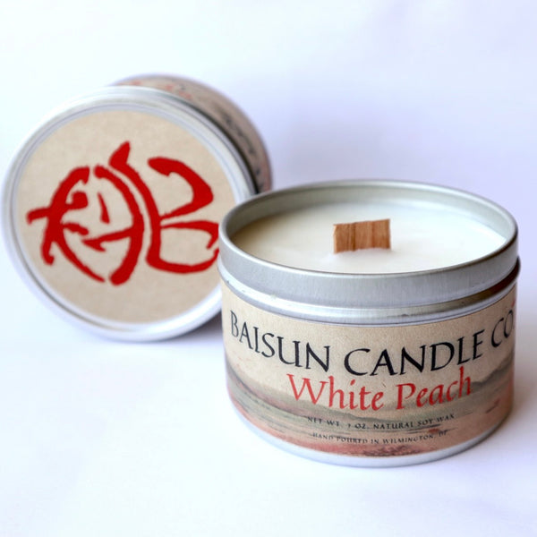 White Peach Scented Candle