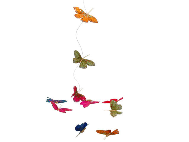 Spring Color Feather Butterfly Garland