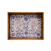 Wood and Ceramic Serving Tray - Blue and Pink Longevity
