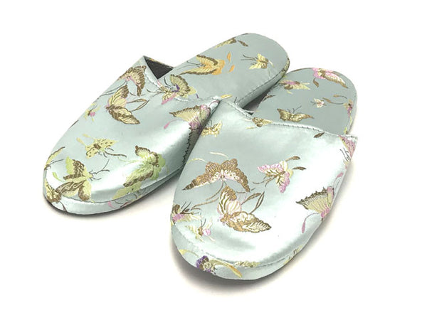 Brocade Comfy Slipper - Butterfly Pale Green