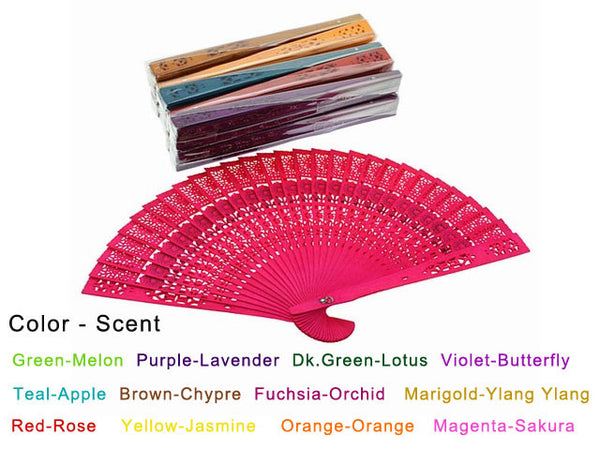Scented Colorful Wooden Fans