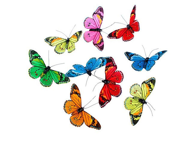 Multi-Color Feather Butterfly Garland
