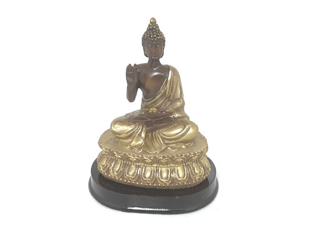 Sitting Thai Buddha on Base - Gold/Brown Tone