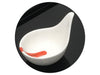 White Ceramic Sauce Dish / Bowl w. Handle - 3.25"X2.75"X1"H