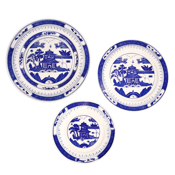 Blue Willow Plates in 6, 7, and 8-inch diameters