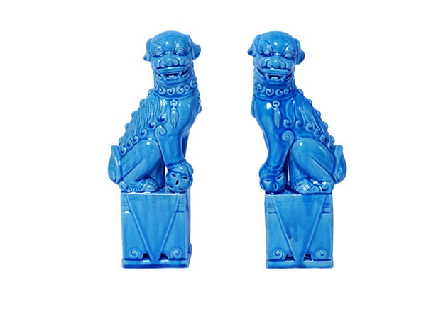 Turquoise Ceramic Foo Lion Set
