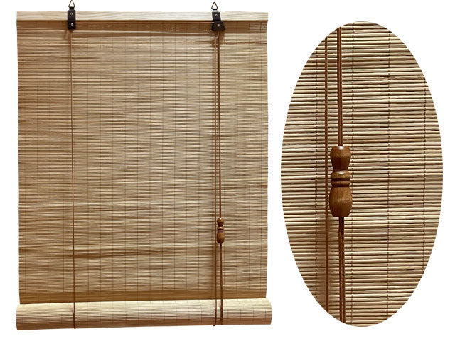 Fine Matchstick Bamboo Blinds - Brown Tone