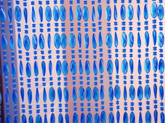 Acrylic Beaded Curtain - Oval Bead - Royal Blue close up