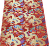 Golden Dragon on Colorful Cloud Brocade Fabric - Red