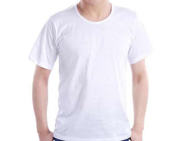 Masculine figure donning Swan Brand's fitted to comfort white tee 