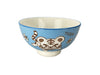 A light blue bowl decorated with a lively zodiac tiger 